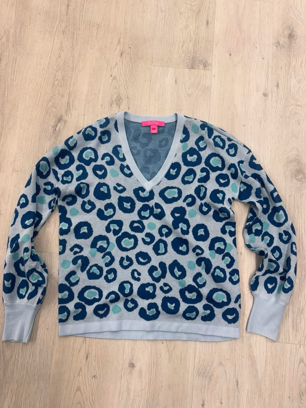 Lilly Pulitzer  "Jasmina" V-neck sweater in don’t be a cheetah print.